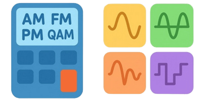 PWM, AM, FM, PM, QAM Modulation