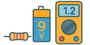 Elektrischer Rechner nach dem Ohm-Gesetz Symbol