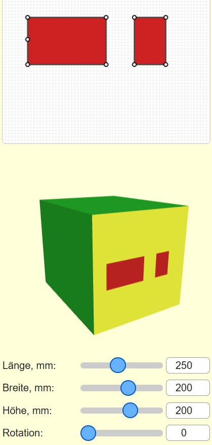 Beispiel eines 3D-Konstruktor für Gehäuse 
