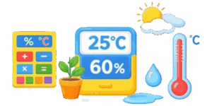 Rechner für Luftfeuchtigkeit und Temperatur symbol