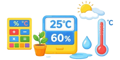 Rechner für Luftfeuchtigkeit und Temperatur symbol