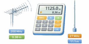 Antennenlängenrechner für verschiedene Frequenzen symbol